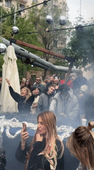 Outdoor DJ performance draws dancing crowd in Moscow