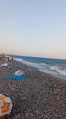 Busy summer afternoon at Konyaaltı Beach, Antalya