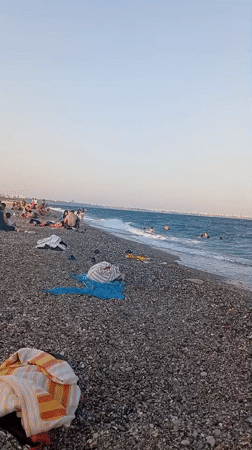 Busy summer afternoon at Konyaaltı Beach, Antalya