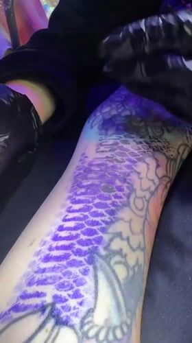 Late-night tattoo session in Buenos Aires, colorful and detailed