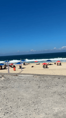 Daytime beach scene captured on video in Rio de Janeiro