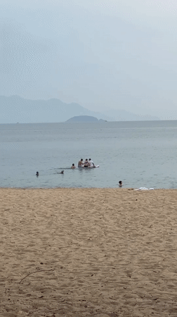 Evening beach activities observed in Nha Trang, Vietnam