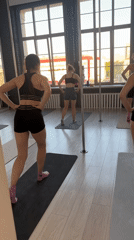 Women hold filmed fitness session in Minsk studio