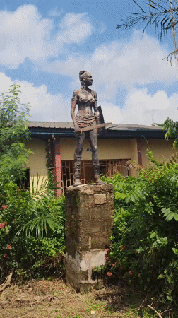 Sculpture park and street life in Egbagu, Nigeria