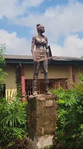 Sculpture park and street life in Egbagu, Nigeria