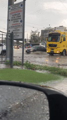 Heavy rain floods streets in Kharkiv, Ukraine