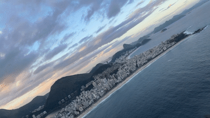 Helicopter spotted over Rio de Janeiro coastline Friday evening