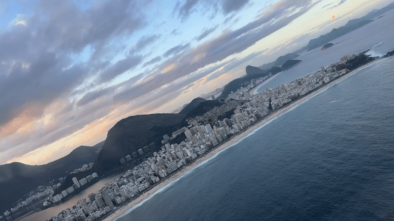 Helicopter spotted over Rio de Janeiro coastline Friday evening