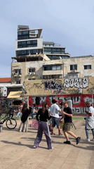 Small dance gathering draws crowd in Tel Aviv square