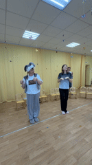 Kindergarten activities including dancing, games observed in Rusanovo, Russia
