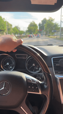 Driver documents afternoon journey through Plovdiv, Bulgaria