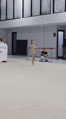 Young gymnasts compete in rhythmic gymnastics event in North Kuta
