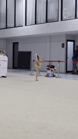 Young gymnasts compete in rhythmic gymnastics event in North Kuta