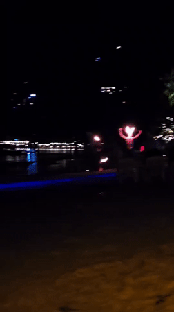 Fire dancers perform evening beach show in Ko Tao