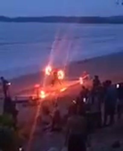 Fire performers draw crowd at Ban Ao Nang beach