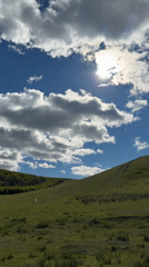 Hillside landscape documented in rural Russia during morning hours