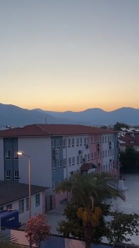 Fethiye at dusk, golden hour to crescent moon