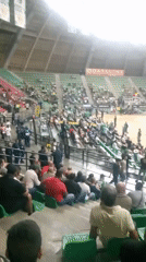 Basketball game draws crowd to indoor stadium