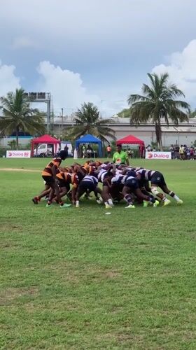 Rugby match played in Habaraduwa, Sri Lanka under cloudy skies