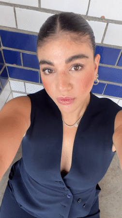 Woman Takes Selfies in Mexican Town Square