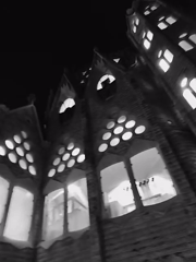 Evening documentation of Sagrada Familia exterior and organ performance