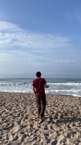 Morning beach visit captured at Castelldefels, Spain coastline