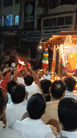 Religious procession draws crowds in Yenumula Palli, India