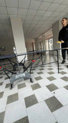 Man plays table tennis in Dryanovo room