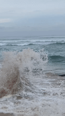 Early morning surfer rides waves at Sri Lankan beach