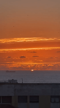 Sunset documented over Atlantic coast in Safi, Morocco