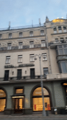 Moscow street views and Bolshoi Theatre captured from moving car