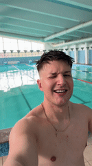 Young man documents morning swim session in Plovdiv