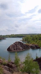 Turquoise water landscape documented in Pisarevo, Russia