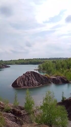 Turquoise water landscape documented in Pisarevo, Russia