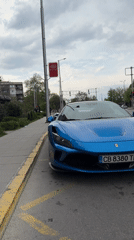 Blue Ferrari spotted on Plovdiv street draws attention