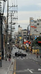 Morning street life documented across Seoul neighborhoods