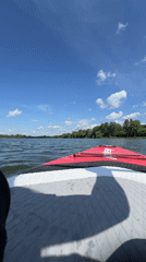 Morning paddleboarding session recorded on Ukrainian lake