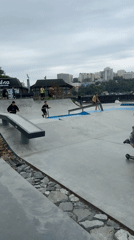 Vladivostok amusement park and skatepark on a cloudy June afternoon