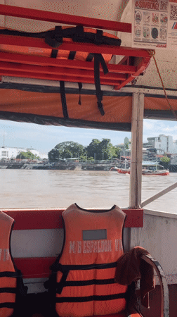 On the Davao River aboard the M/B Espaldon VI ferry