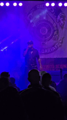 Rapper performs at outdoor concert in Chargan, Bulgaria