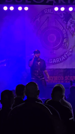 Rapper performs at outdoor concert in Chargan, Bulgaria