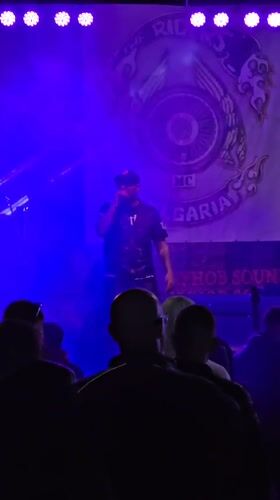 Rapper performs at outdoor concert in Chargan, Bulgaria