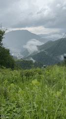 Rainy mountain drive documented in Estosadok, Russia