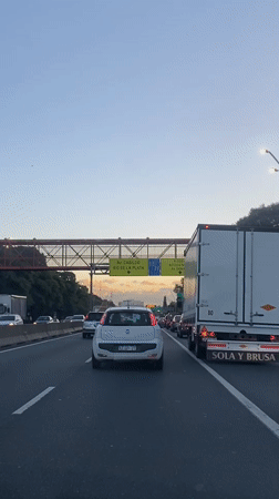Highway traffic captured on video in Buenos Aires