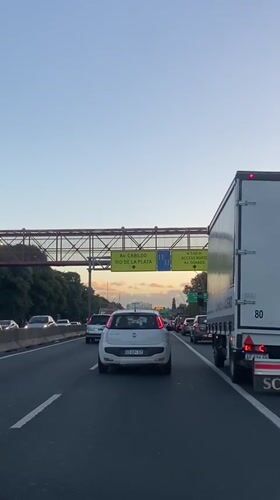 Highway traffic captured on video in Buenos Aires