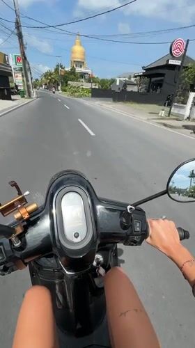 Morning scenes from Mengwi: scooter ride, restaurant kitchen, breakfast
