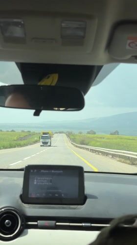 Dashboard camera captures highway drive near Beirut