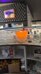 Empty cafe interior documented in Pleven, Bulgaria