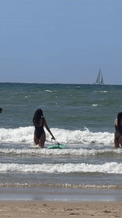 Sunday beach activities captured along Tel Aviv coastline