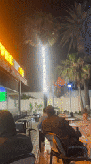 Coffee shop exterior captured at night in Safi, Morocco